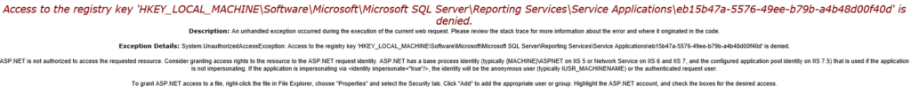 Reporting Services SharePoint Integrated Mode Registry Error