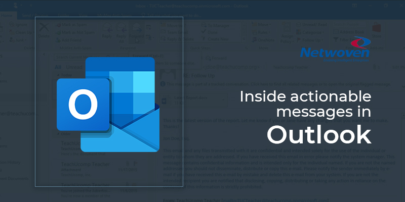 Inside Actionable Messages In Outlook
