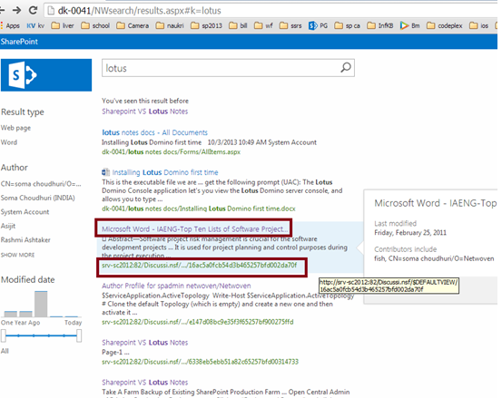 Search Lotus Notes Documents from SharePoint 2013