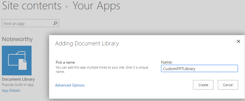 How to customize document libraries as Power Point Presentations and OneNote Libraries