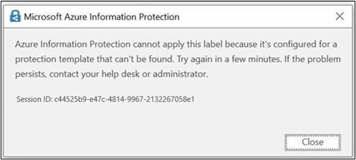 Error applying AIP Labels having protection
