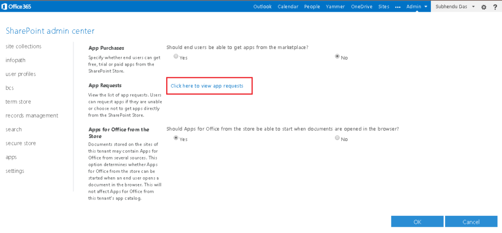 Managing App Permission and Acquisition in Office 365