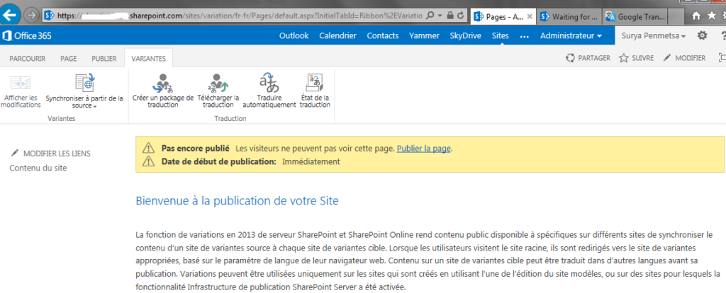 Using Variations to create multilingual sites in SharePoint