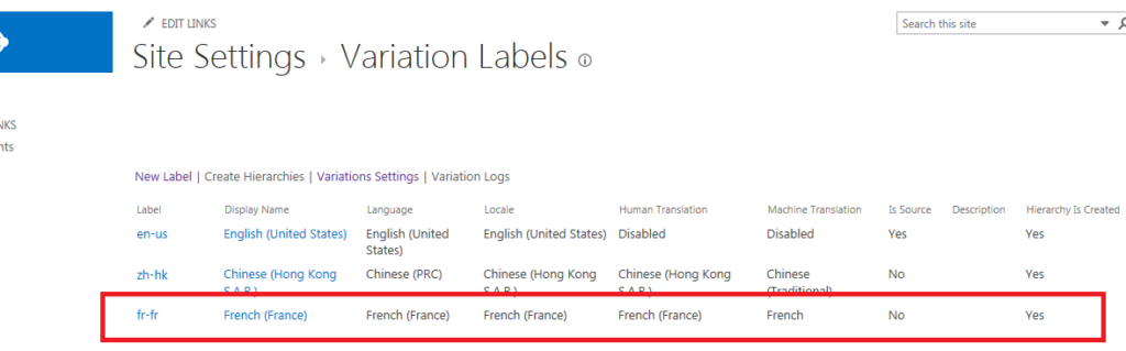 Using Variations to create multilingual sites in SharePoint