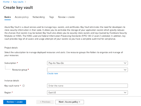 Using Azure Key Vault and Secrets in Custom Application