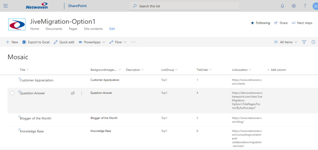 Migrating Mosaic Widget from Jive to SharePoint