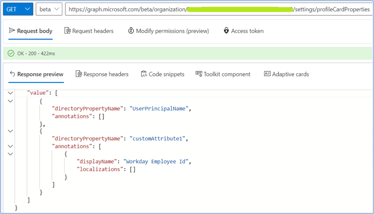 How to Display Additional & Custom Properties in MS Office 365 Profile Card?