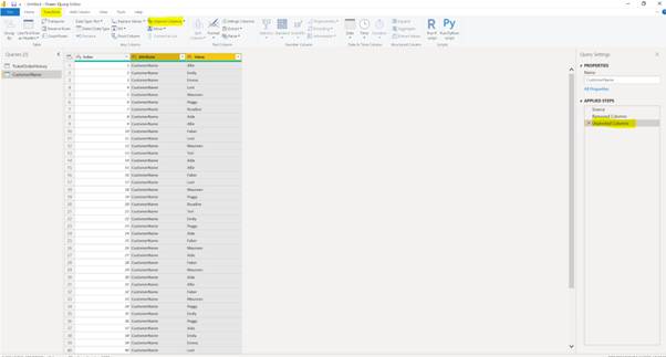 Dynamic Data Columns in Power BI – an Example of Creating a Table Transpose