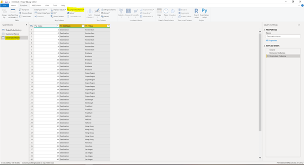 Dynamic Data Columns in Power BI – an Example of Creating a Table Transpose