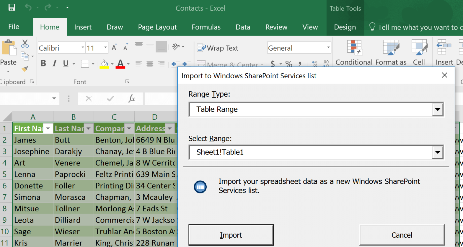 Ways To Export Data From Excel To A SharePoint List