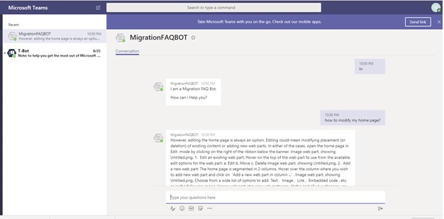 Microsoft Teams FAQ BOT