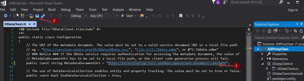 How to create client-side OData proxy dll for Microsoft Dynamics 365 for Finance & Operations (AX)?