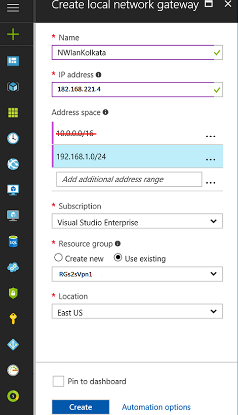 Microsoft Azure Site-to-Site VPN with SonicWALL OS