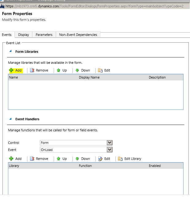 Microsoft Dynamics CRM – Adding Pure Client Side Scripting