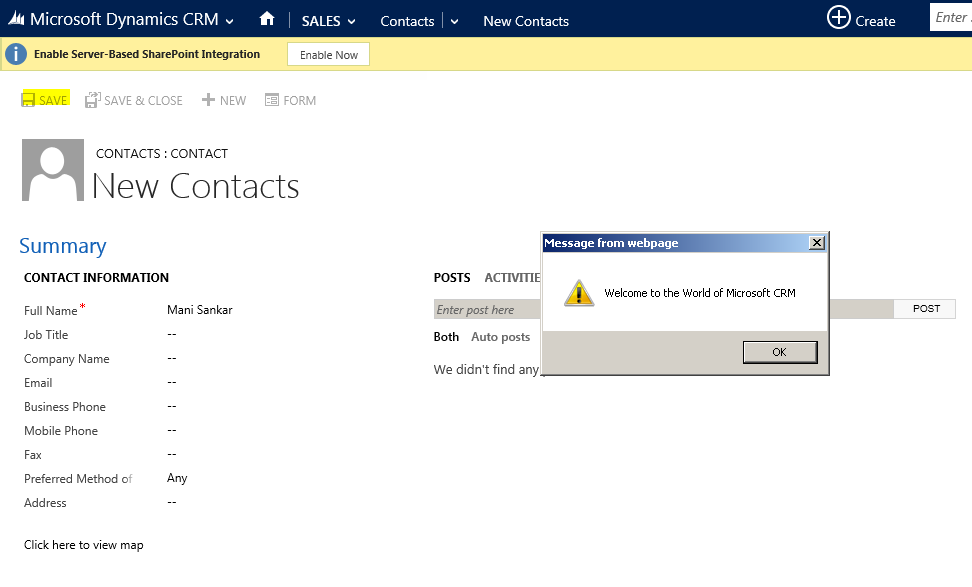 Microsoft Dynamics CRM – Adding Pure Client Side Scripting