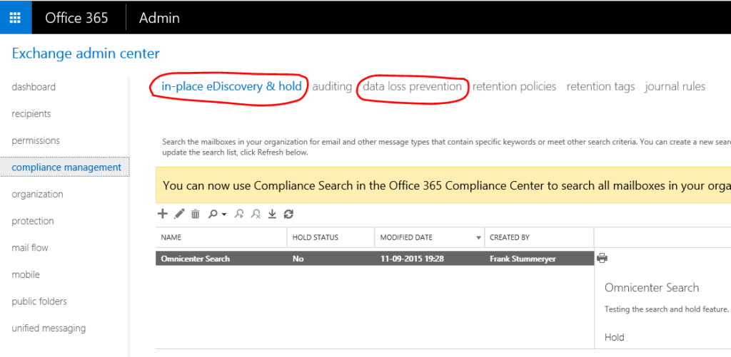 Office 365 Security Compliance – DLP