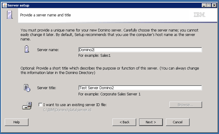 Installing and configuring the Lotus Domino Server