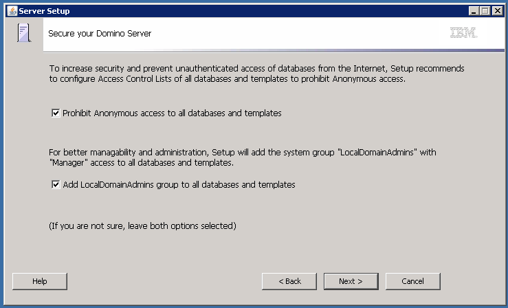 Installing and configuring the Lotus Domino Server