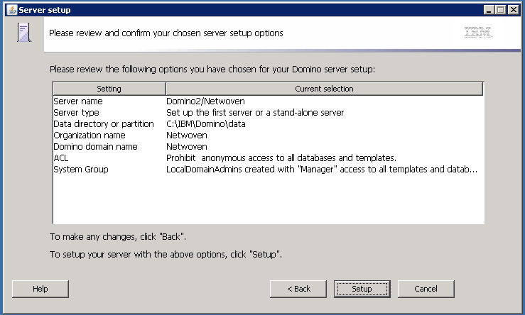 Installing and configuring the Lotus Domino Server