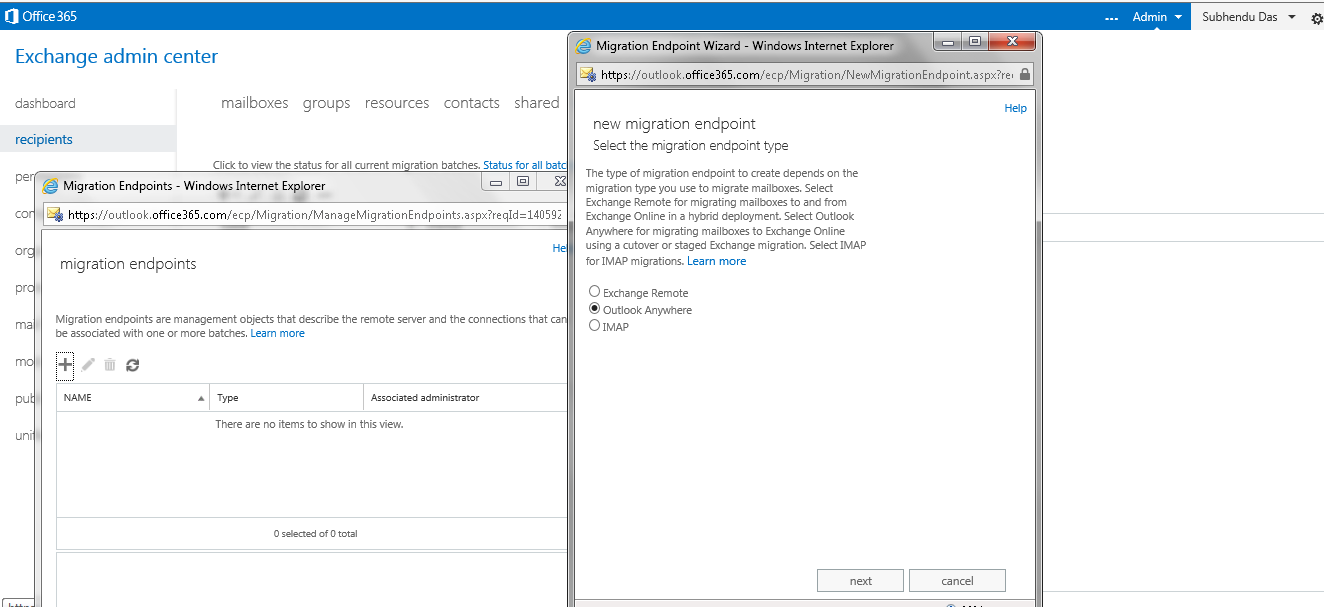 Exchange Cut-Over Migration to Office 365