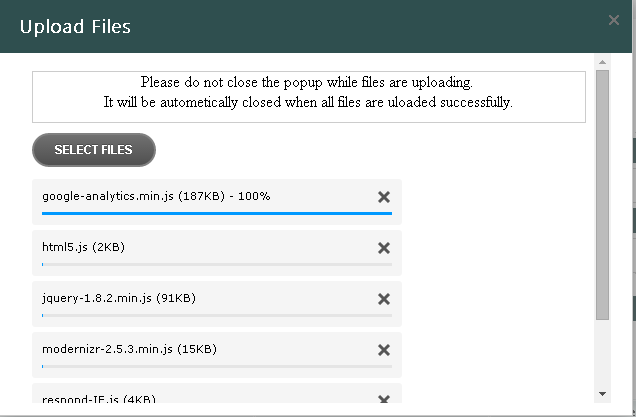 Custom Multiple File Uploader with Progress Bar for SharePoint 2013