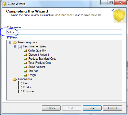 How to prepare a simple OLAP cube using SQL Server Analysis Services