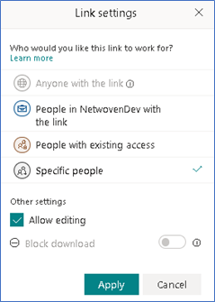 Inside the “Sharing Links” when Sharing a Document in SharePoint Online or OneDrive