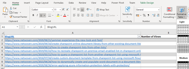 Power Automate to List and Update Online Excel Table Rows