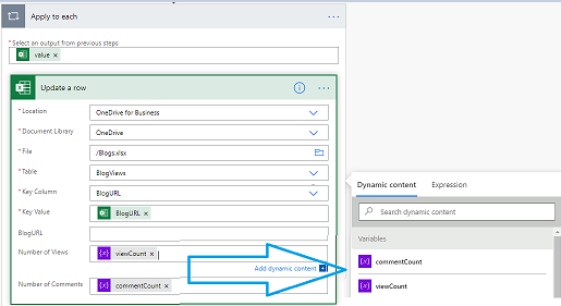 Power Automate to List and Update Online Excel Table Rows