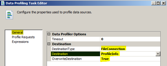 Using SSIS ‘Data Profiling Task’ Control for data validation