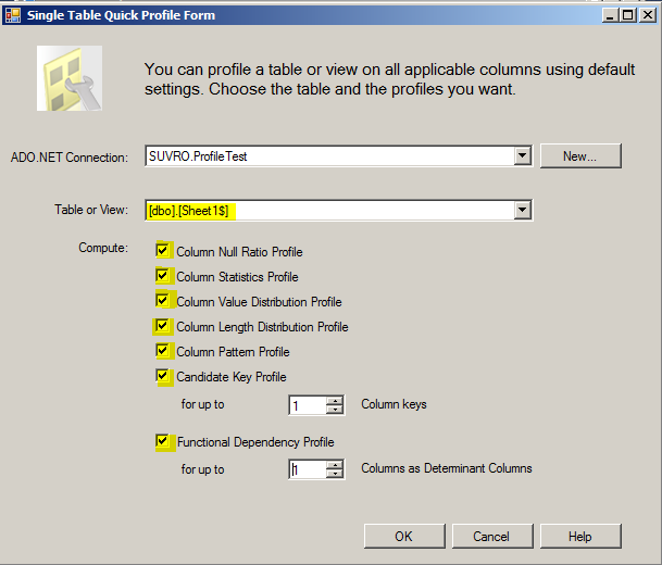 Using SSIS ‘Data Profiling Task’ Control for data validation