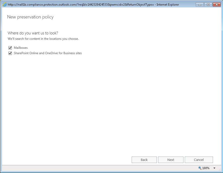 Office 365 Security Compliance – Legal Hold