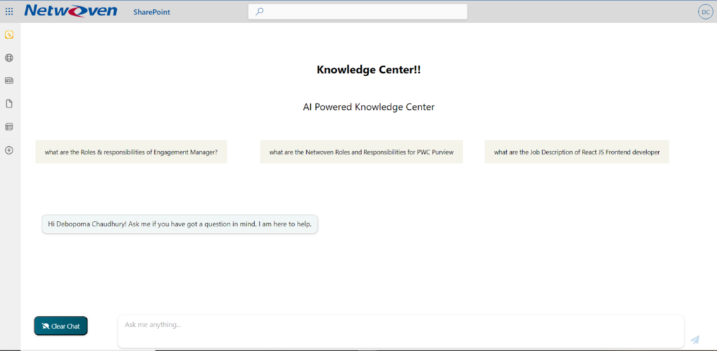 Knowledge center bot