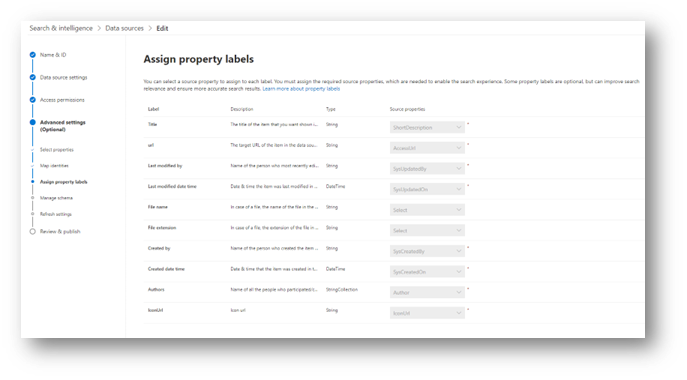 Assign property labels