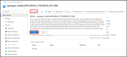 Steps to Remotely Retire / Wipe a Device with Microsoft Intune - step2