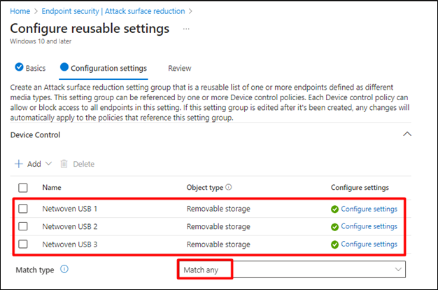 configure reusable settings