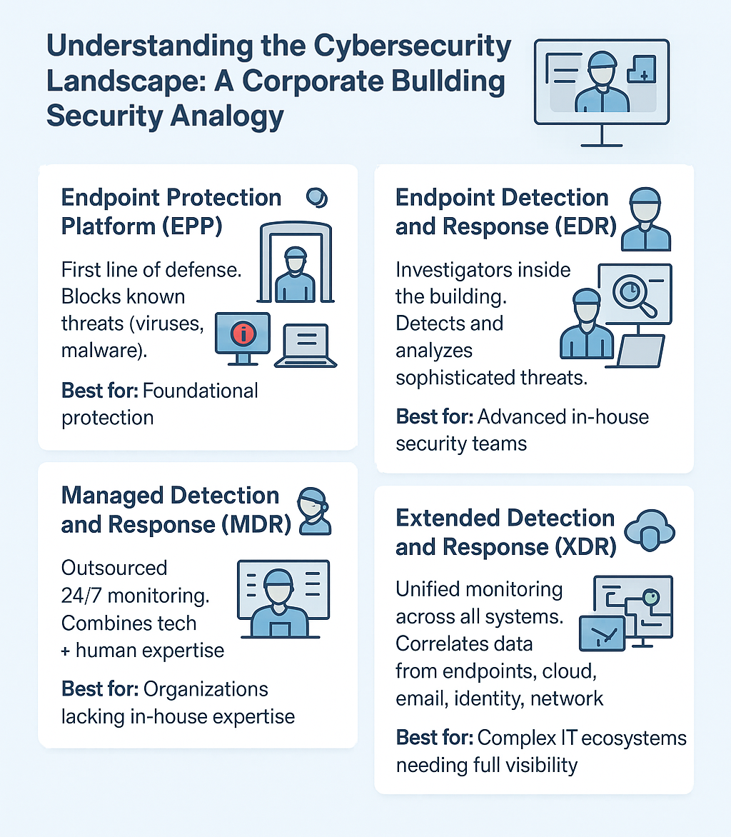 The Executive's Guide to Cybersecurity Solutions: Making Sense of EPP, EDR, MDR, and XDR